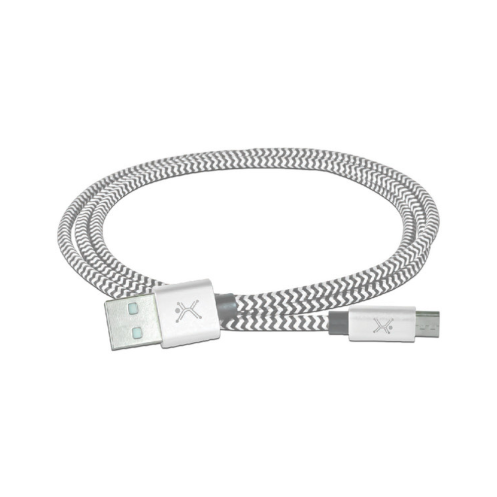 Cable USB Perfect Choice Tipo A a Micro Trenzado 1m Gris