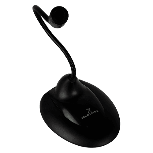 Microfono Perfect Choice de Lujo con Cuello Flexible PC-110279 Alámbrico color Negro