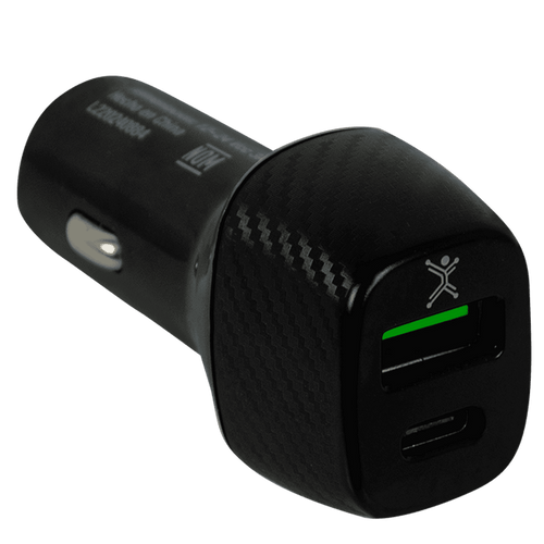 Adaptador de Corriente Perfect Choice para Auto 20W 2 Puertos USB Tipo C y A modelo PC-240884 color Negro