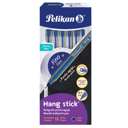 Boligrafo Pelikan Hang Stick Punto Fino 0.7Mm Color Azul C/12