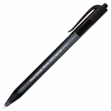 Bolígrafo Papermate Kilométrico Retráctil Punto Fino 0.7Mm Color Negro Caja C/12 Pzas