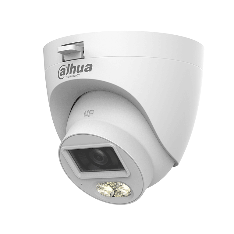Dahua DH-HAC-HDW1500CLQN-IL-A-S3-DIP Cámara Domo 5MP Iluminación Dual Inteligente Full Color Lente 2.8mm 106° IR + Luz Visible 30M Micrófono Integrado IP67 Compatible CVI CVBS AHD TVI