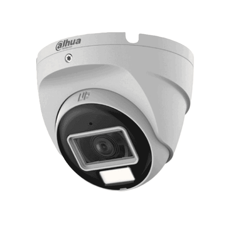 Dahua HAC-T2A21N-U-IL-A Cámara Domo 2MP Serie Cooper Lente 2.8mm 100° Iluminación Dual Inteligente IR 30M Luz Cálida 20M Micrófono Integrado Metálica IP67 Exterior