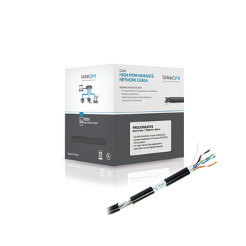 Bobina de Cable FTP Cat6+ 305m Negro Blindado Exterior Climas Extremos UL
