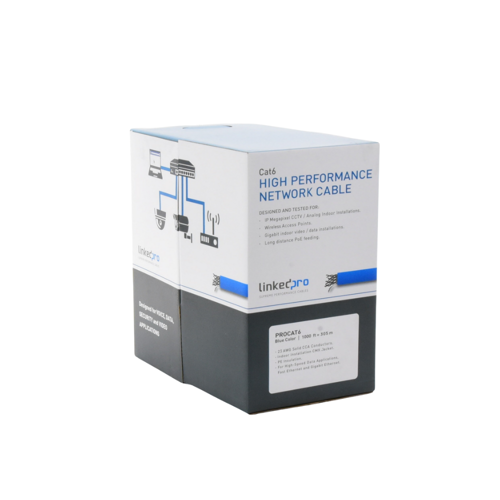 Bobina de Cable UTP Cat6 305m Azul CCA Interior Economico