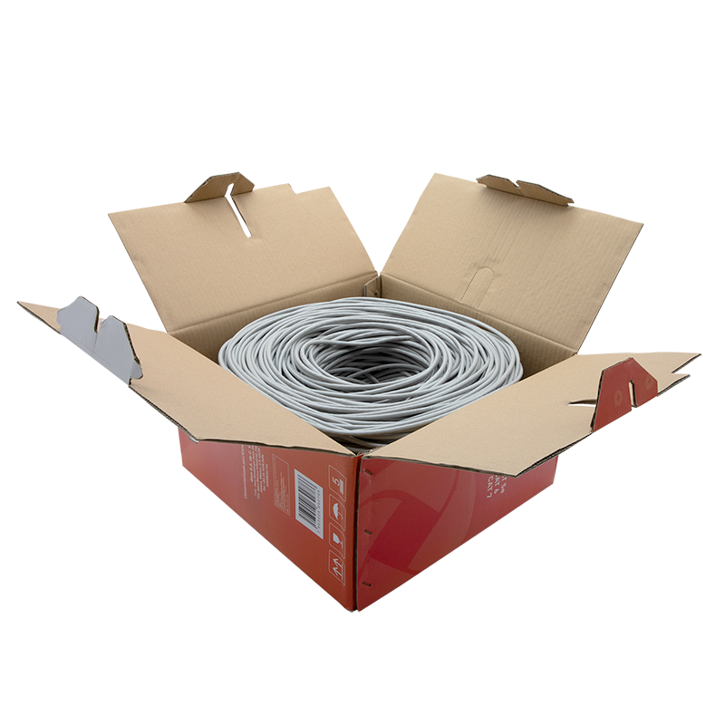 Bobina UTP Qian 305M Cat5E Interior Gris 24AWG QHR CAT5E