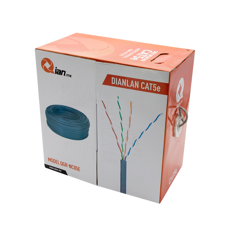 Bobina UTP Qian 305M Cat5E Interior Gris 24AWG QHR CAT5E