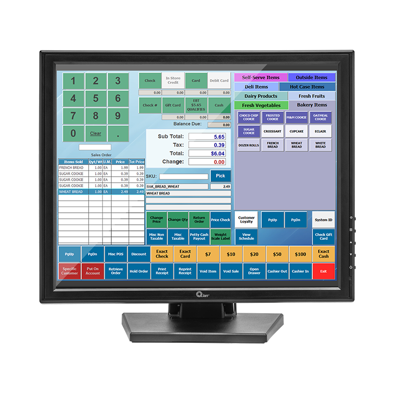 Monitor Touch LED Qian Tiago QPMT1701 17 Pulgadas USB VGA HDMI 1280x1024PX