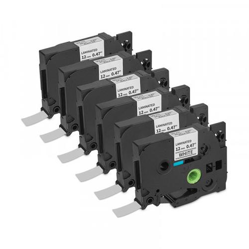 Cinta Etiquetas Laminada Qian 6 Pack Negro Transparente QZE 131