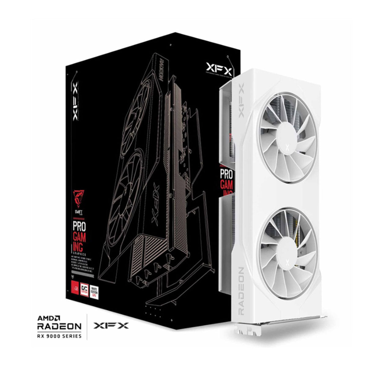 Tarjeta De Video XFX 8GB AMD Radeon RX 9060 XT SWIFT OC White Edition — 2xFan / GDDR6 / RDNA 3 / 1xHDMI / 2xDP — Modelo RX-96TSW8GWQ