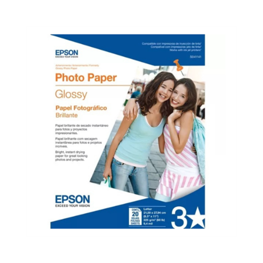 Papel Epson Fotográfico Carta 8.5"x11" 720 DPI C/20