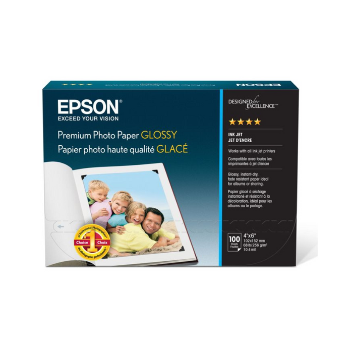 Papel Epson Fotografico Glossy Premium 4"x6" C/100