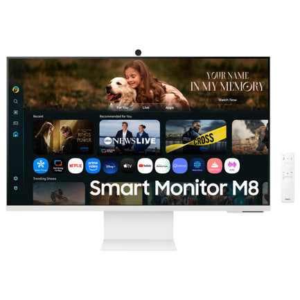 Monitor Smart Samsung 32" Vision AI 4K UHD 3840x2160 VA Plano 60Hz HDR10 4ms VESA100 M80F Cámara Web