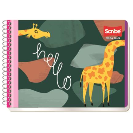 Cuaderno Italiano Espiral Scribe Mega Raya 100 Hojas