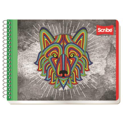 Cuaderno Italiano Espiral Scribe Mega Raya 100 Hojas