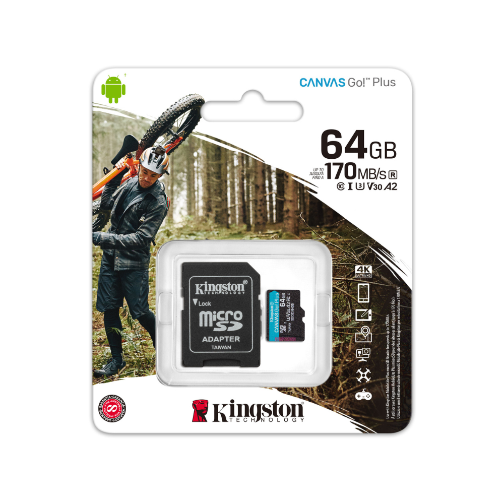 Memoria Micro SDXC Kingston Canvas Go! Plus 170R A2 U3 V30 64GB