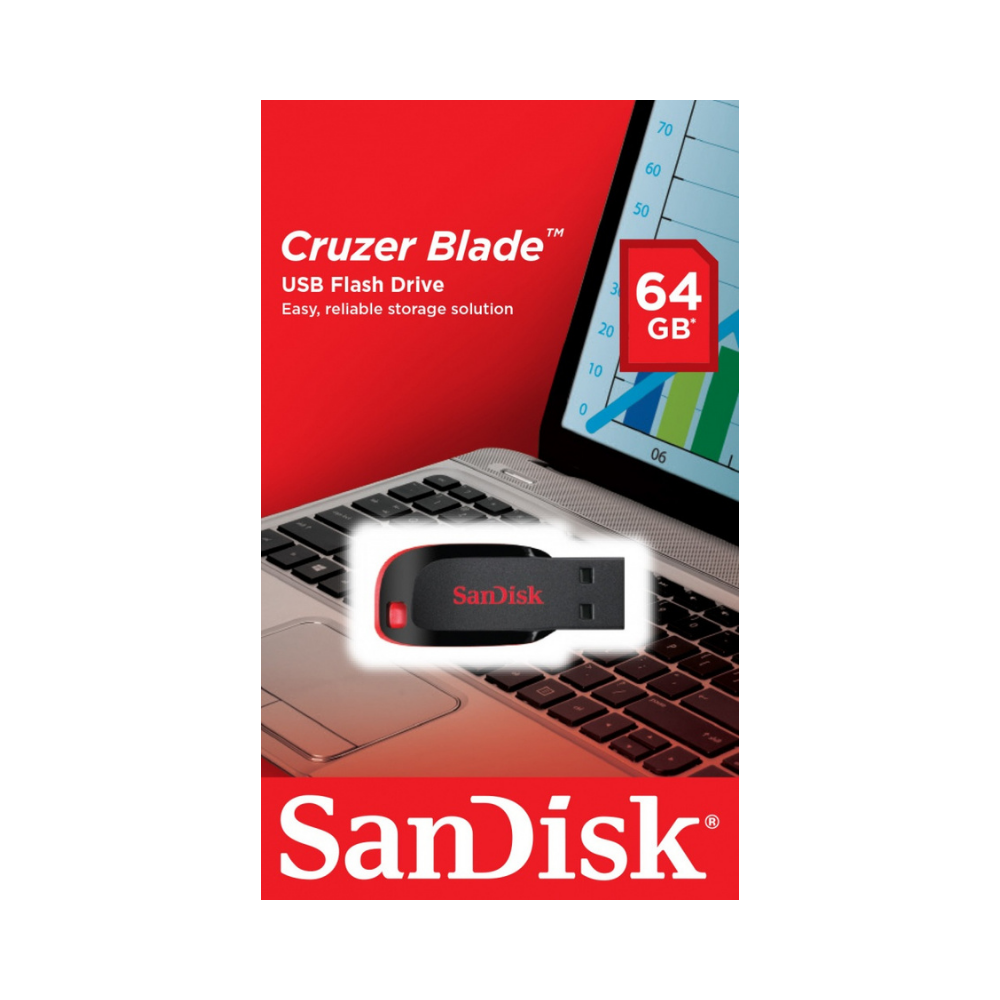 Memoria Flash Sandisk Cruzer Blade 64GB USB 2.0 Negra (SDCZ50-064G-B35)