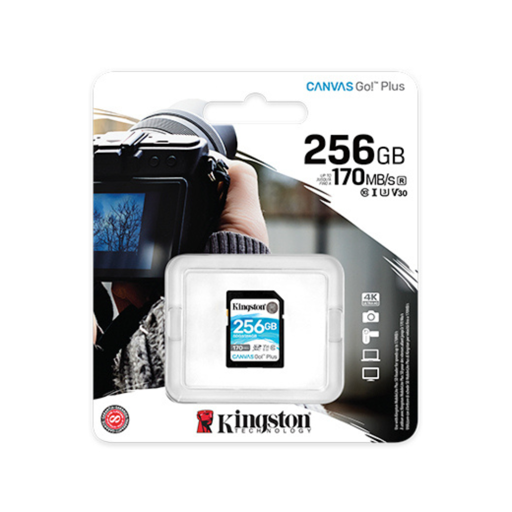 Memoria SDXC Kingston Canvas Go! Plus 170R Clase 10 UHS-I U3 V30 256GB
