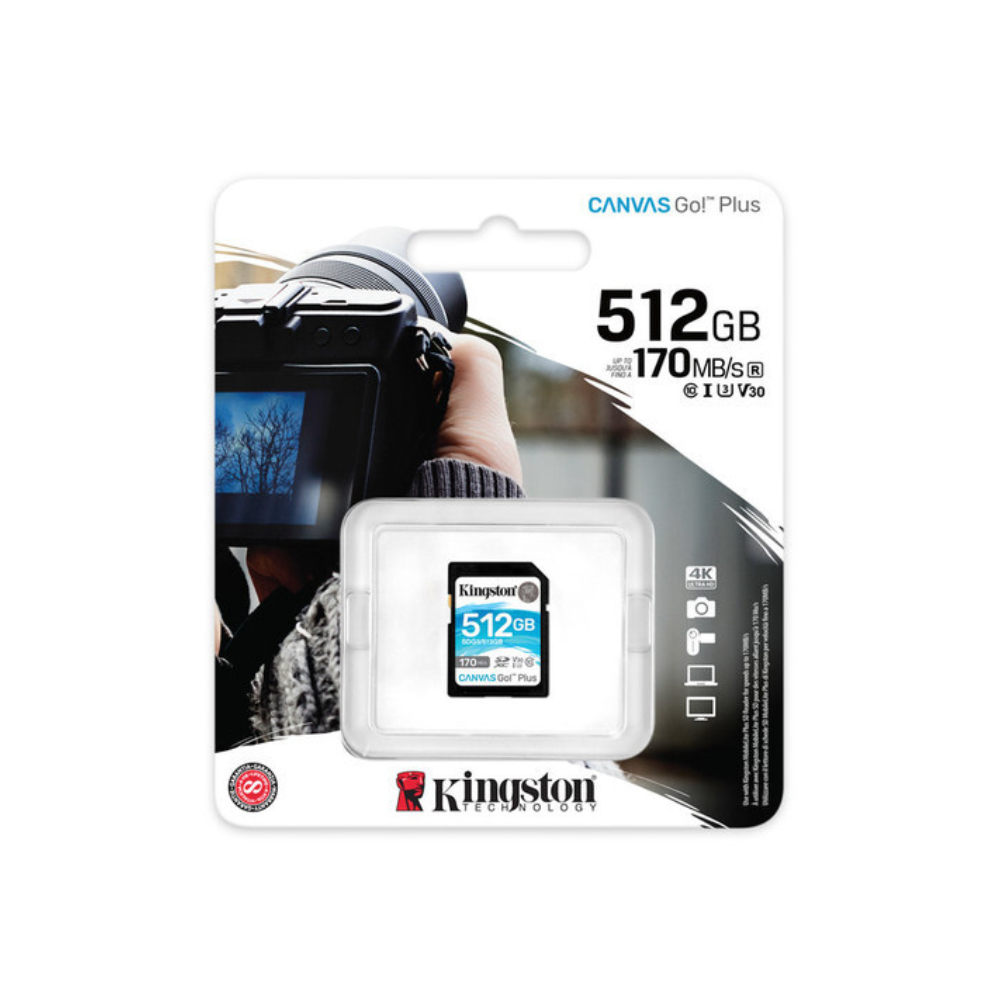 Memoria SDXC Kingston Canvas Go! Plus 170R Clase 10 UHS-I U3 V30 512GB