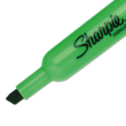 Resaltador Sharpie Tank Color Verde C/12 Piezas