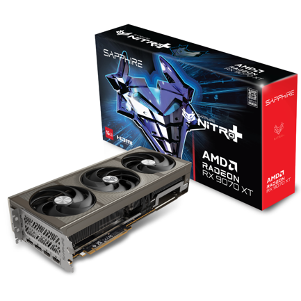 Tarjeta De Video Sapphire 16GB NITRO AMD Radeon RX 9070 XT — 3xFan / GDDR6 / 2xHDMI / 2xDP — Modelo 11348-01-20G