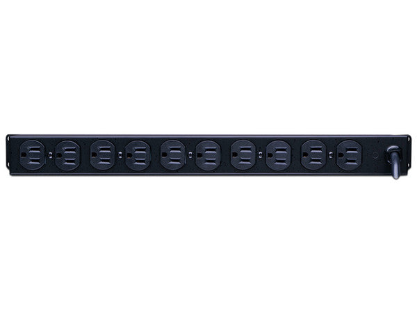 PDU CyberPower CPS1215RM monofásico rack 1U 10 NEMA 5-15R en parte trasera 125Vca carcasa metálica grado industrial