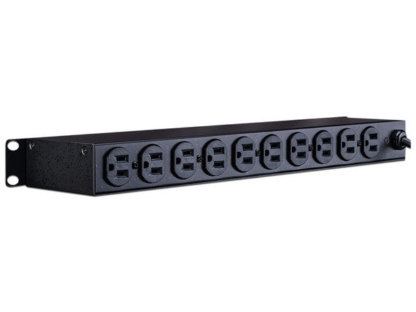 PDU CyberPower CPS1215RM monofásico rack 1U 10 NEMA 5-15R en parte trasera 125Vca carcasa metálica grado industrial