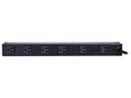 PDU CyberPower CPS1215RMS monofásico rack 1U 12 NEMA 5-15R (6 frontal y 6 trasera) 120Vca carcasa metálica grado industrial