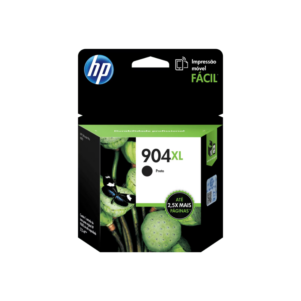 HP Cartucho original de tinta negra de alto rendimiento 904XL