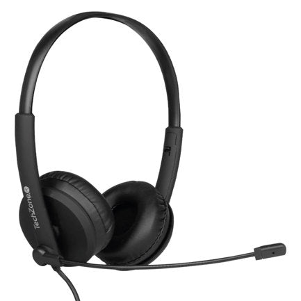 Audífonos Diadema Techzone con micrófono 3.5mm cable 1.5m 60% material reciclable