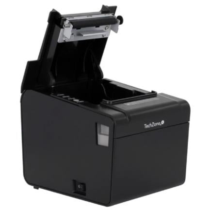 Impresora Térmica TechZone TZBE102 80mm Vel 250mm/s 203dpi USB/Serial/RJ45/RJ11 Cortador Manual 1 Año Garantía
