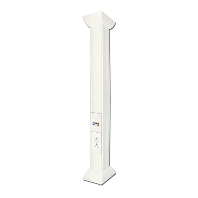 Poste Blanco de 3 Metros para Instalaciones Eléctricas, Voz y Datos