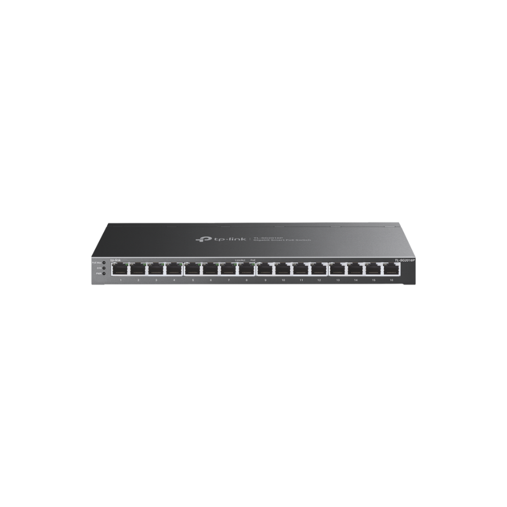 Switch Omada SDN Administrable 16 Puertos 10/100/1000Mbps, 8 PoE Inteligente af/at, PoE 120W, Administracion Centralizada OMADA