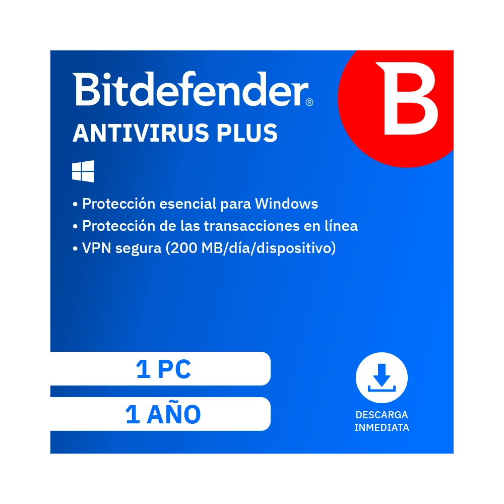 ESD Bitdefender Antivirus Plus 1 Usuario por 1 Año