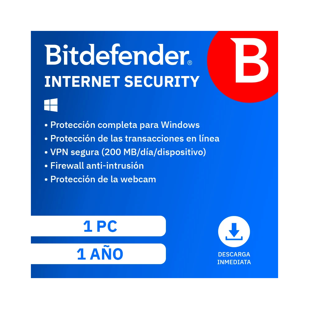 ESD Bitdefender Internet Security 1 Usuario por 1 Año