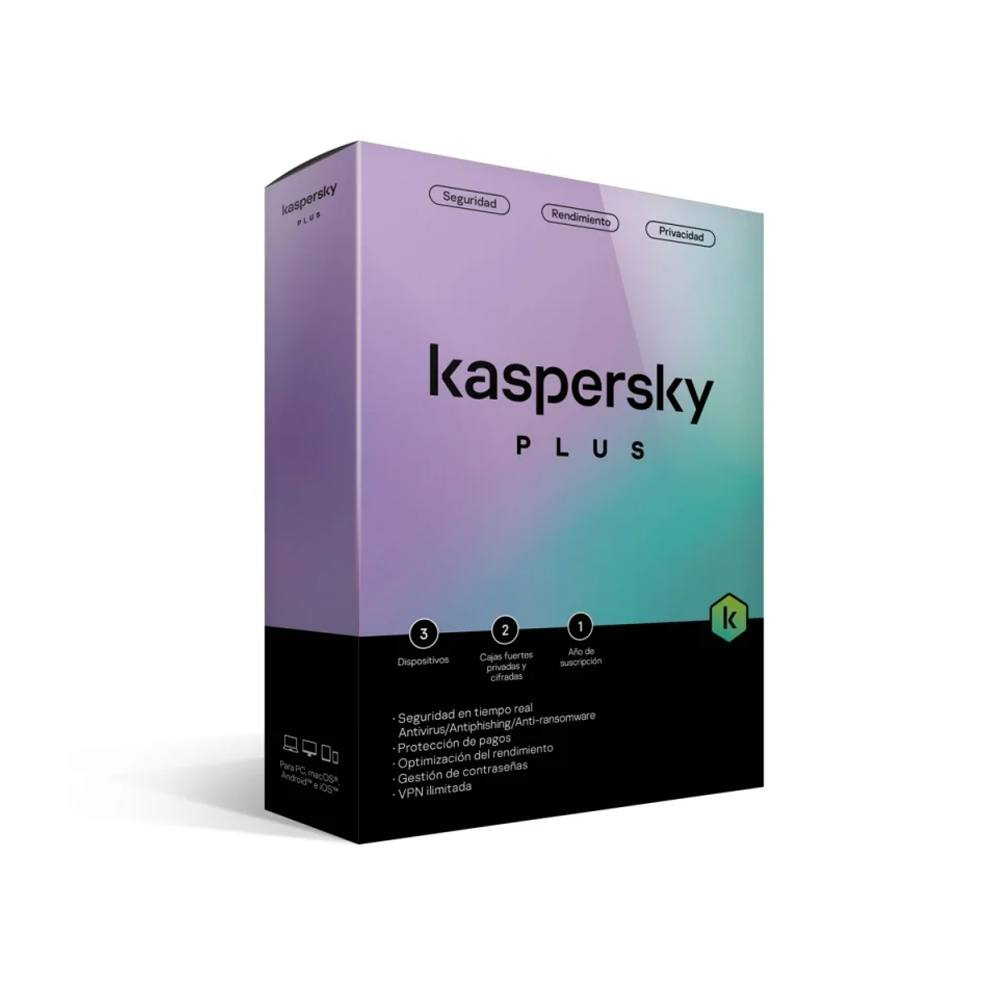 Licencia Kaspersky Plus 3 Dispositivos 1 Año
