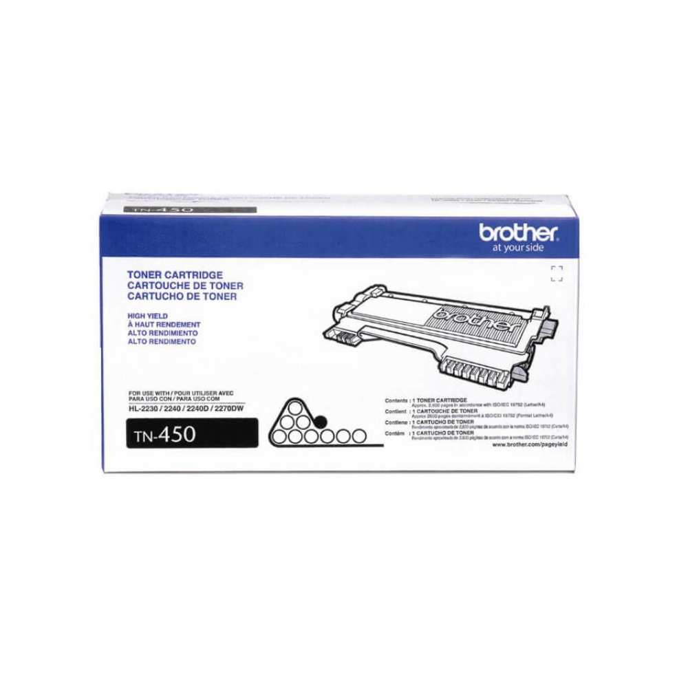 Tóner Brother Negro 2,600 Páginas Alto Rendimiento para MFC7860DW, DCP7065DN TN450