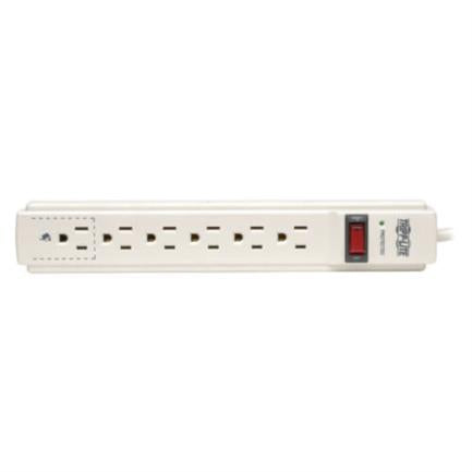 Supresor de picos TrippLite TLP604TEL 6 contactos NEMA 5-15R protección 790 joules módem/fax