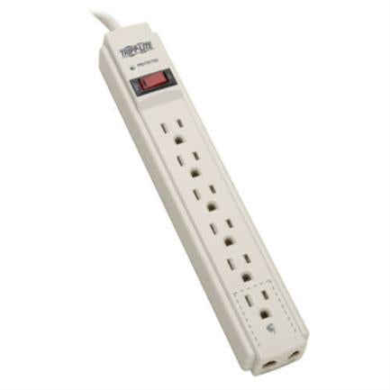 Supresor de picos TrippLite TLP604TEL 6 contactos NEMA 5-15R protección 790 joules módem/fax
