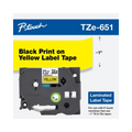 Cinta Brother TZe651 Laminada Estándar Negro-Amarillo 24mm x 8m TZe651