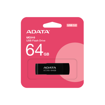 Memoria ADATA 64GB USB UC310 3.2 Negro lectura 100MB/s UC310-64G-RBK
