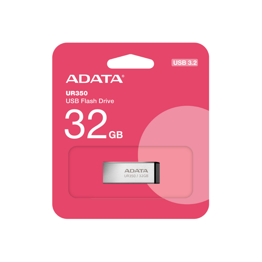 Memoria USB Adata UR350 32GB USB 3.2 Gen 1 Metalica Negra (UR350-32G-RSRBK)