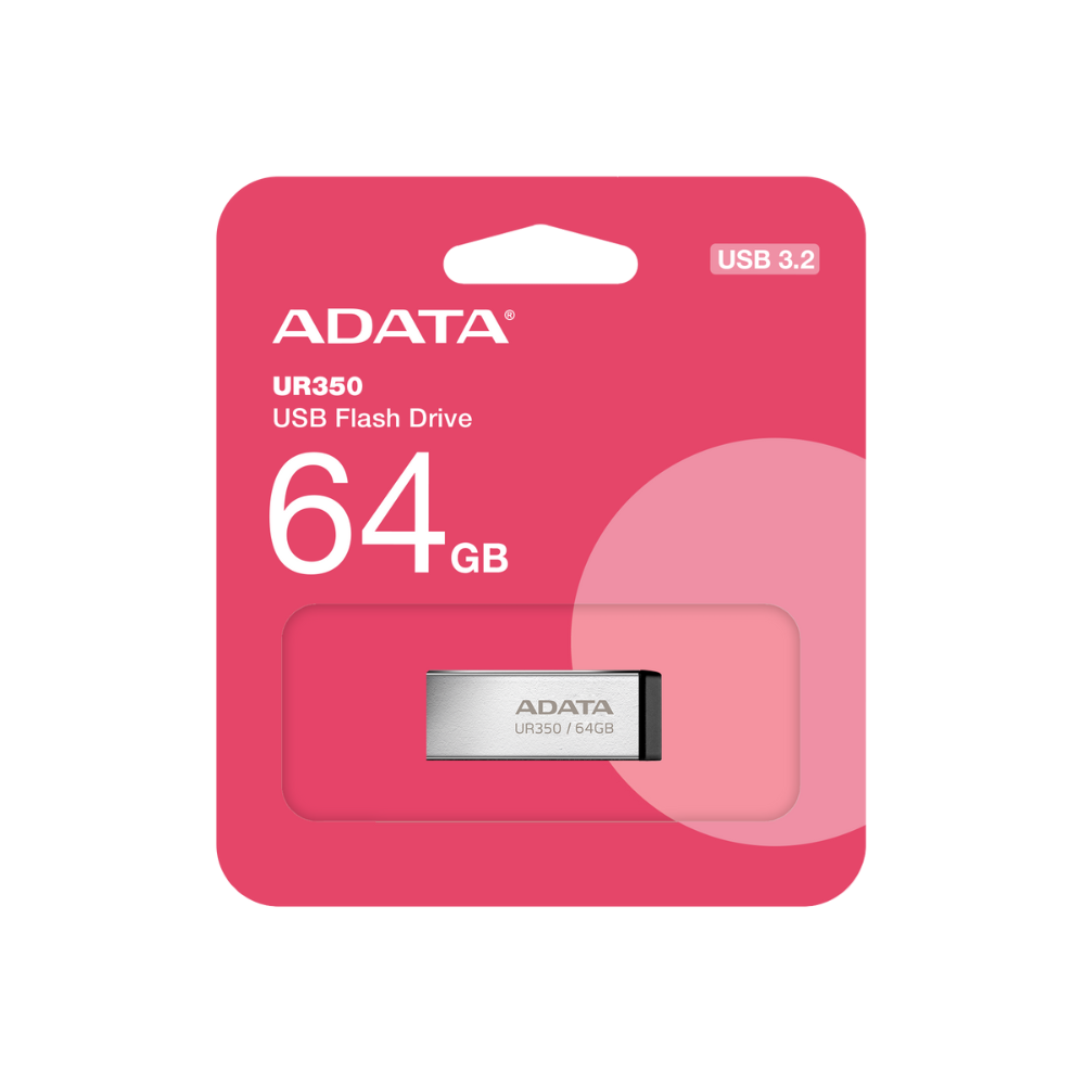 Memoria Adata 64GB USB UR350 3.2 metal negro resistente agua golpes polvo