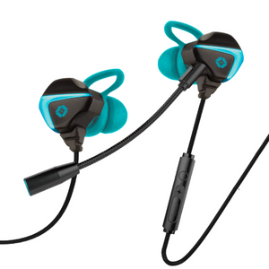 Audi­fonos Vortred Gamer Negro/Azul con Microfono Desmontable y Control de Volumen V-930624