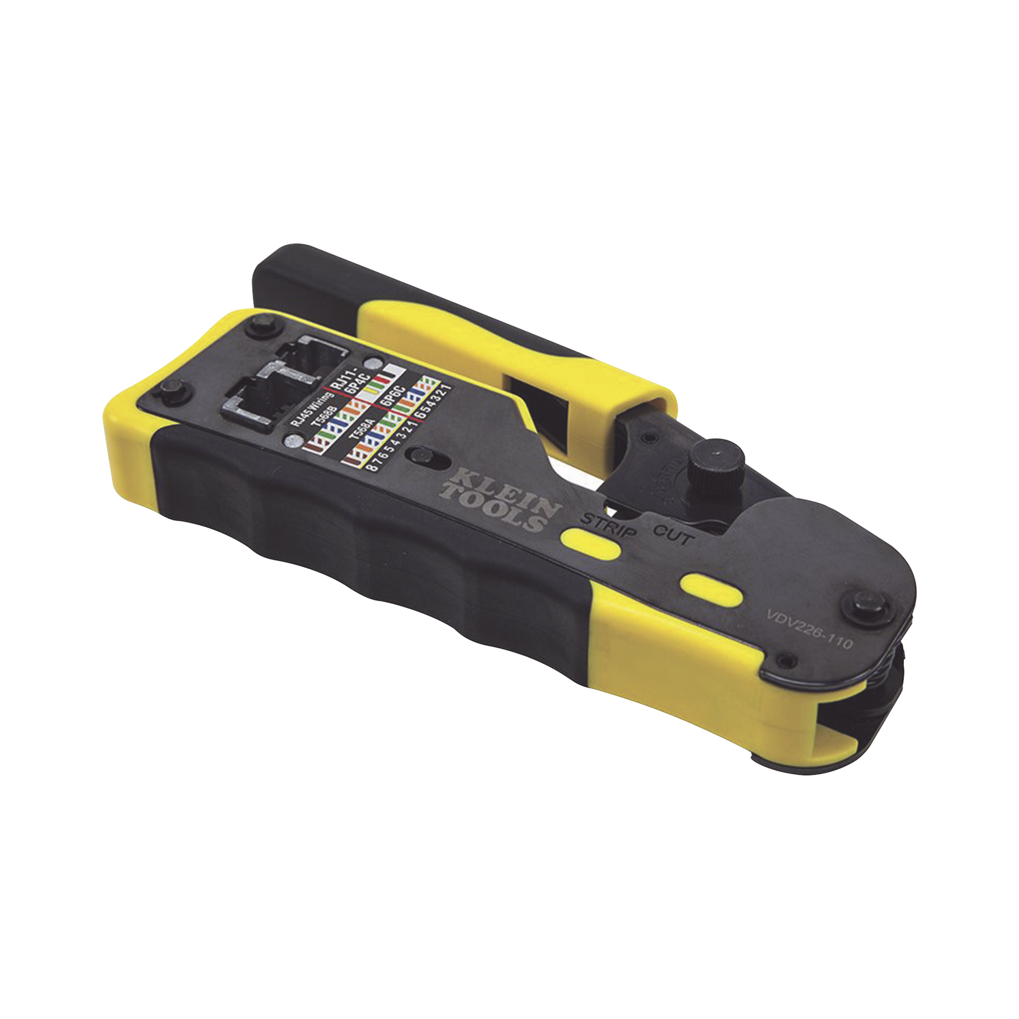 Ponchadora, Pelacables y Cortacables con Matraca para Conectores RJ45, RJ11 y RJ12