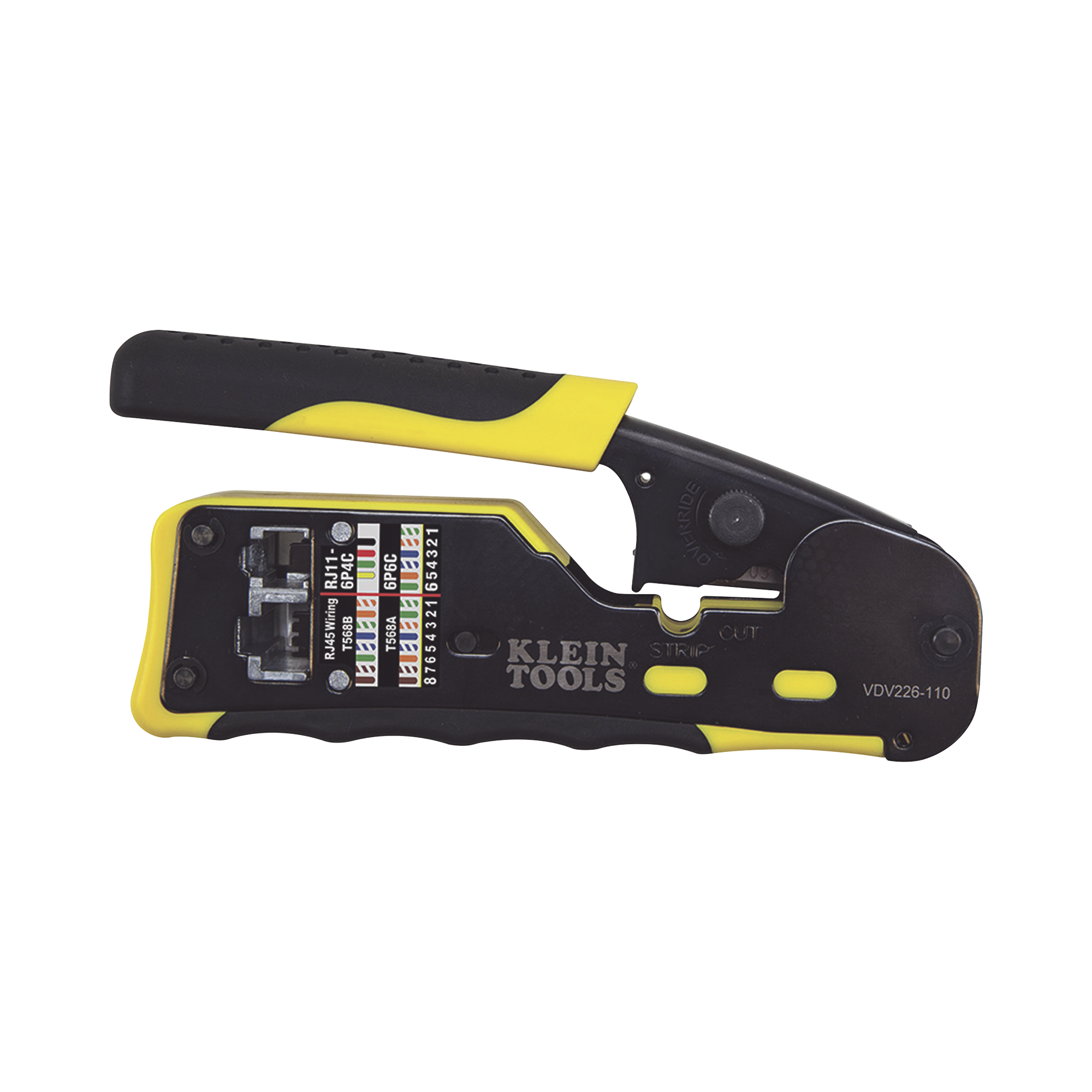 Ponchadora, Pelacables y Cortacables con Matraca para Conectores RJ45, RJ11 y RJ12