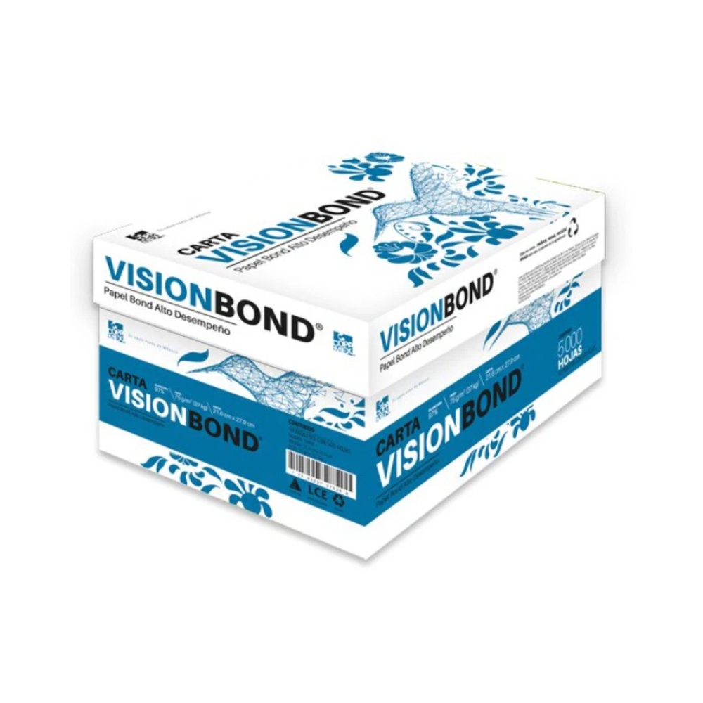 Papel Cortado Vision Carta 75g 97% Blancura C/5000