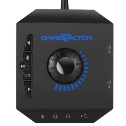 Diadema Game Factor HSG601 Micrófono Removible Amplificador USB Stand Color Negro