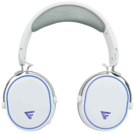 Diadema Game Factor HSB600 Gaming, Inalámbrica RGB, Triple Conectividad, Micrófono Removible, Surround 7.1, Color Blanco