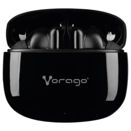 Audífono Vorago ESB-202 Bluetooth 5.3 Manos Libres 4.5h Control Táctil Negro